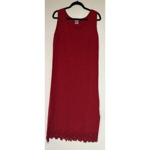 Cactus California Vtg 100% Cotton Red Sleeveless Maxi Dress Size Medium